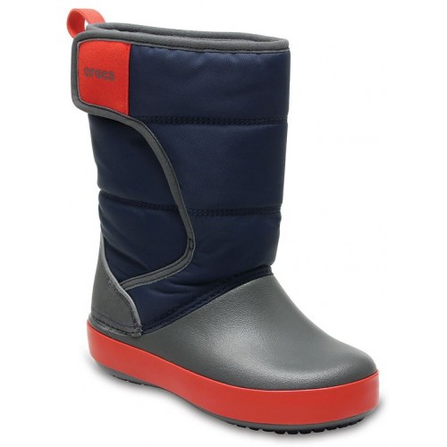 Детские  темно-синие зимние сапоги CROCS LodgePoint Snow Boot K