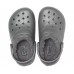 Детские  серые утепленные сабо CROCS Kids’ Classic Lined Clog