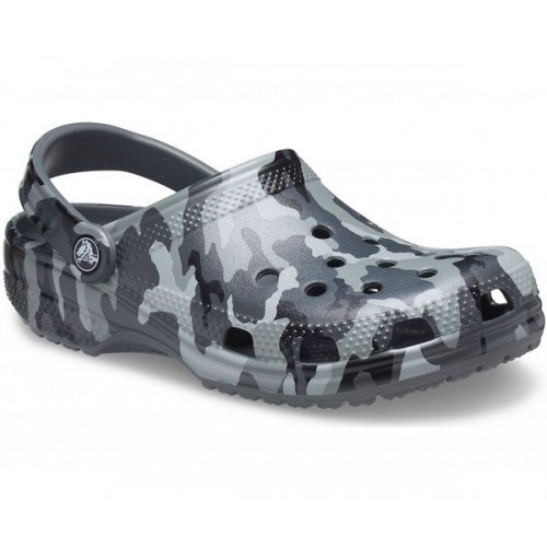 Серые сабо CROCS Classic Printed Camo Clog