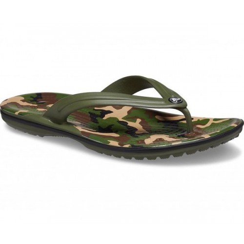 Зеленые шлепанцы CROCS Crocband™ Printed Flip