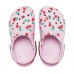 Бледно-розовые сабо для девочек CROCS Kids' Classic Food Print Clog