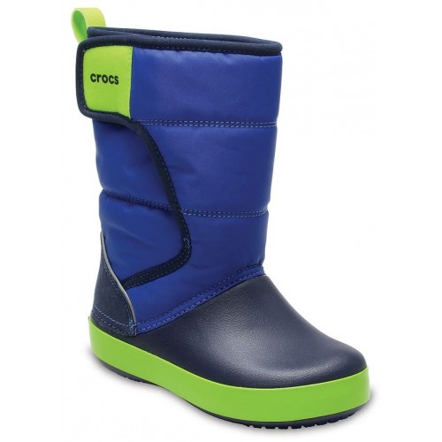 Детские  синие зимние сапоги CROCS LodgePoint Snow Boot K