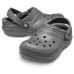 Детские  серые утепленные сабо CROCS Kids’ Classic Lined Clog