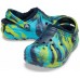 Детские  темно-синие утепленные сабо CROCS Kids' Classic Lined Marbled Clog