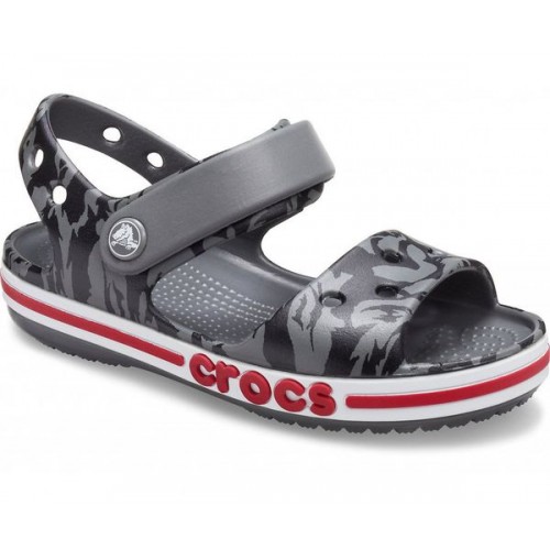 Детские  серые сандалии CROCS Kids' Bayaband Printed Sandal