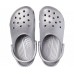 Женские  серебряные сабо CROCS Classic Glitter Clog