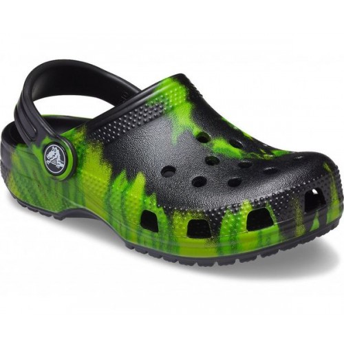 Детские  черные сабо CROCS Kids’ Classic Tie-Dye Graphic Clog