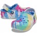 Детские  черные утепленные сабо CROCS Kids' Classic Lined Tie-Dye Graphic Clog