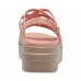 Женские  розовые босоножки CROCS Women's  Brooklyn Strappy Low Wedge