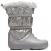 Серебряные зимние сапоги для девочек CROCS Girls’ Crocband™ LodgePoint Metallic Winter Boot