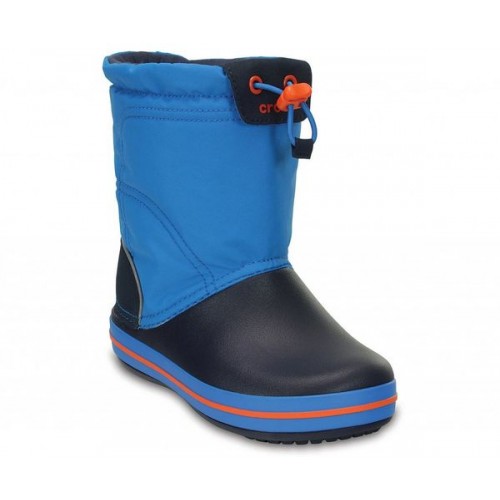 Детские  синие зимние сапоги CROCS Kids’ Crocband LodgePoint Boot