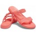 Женские  коралловые шлепанцы CROCS Women's  Tulum Translucent Toe Post