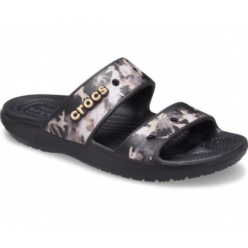 Черные сандалии CROCS Classic  Bleach Dye Sandal