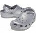 Женские  серебряные сабо CROCS Classic Glitter Clog