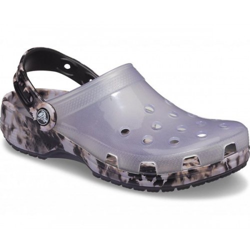 Черные сабо CROCS Classic Translucent Bleach Dye Clog