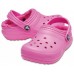 Детские  розовые утепленные сабо CROCS Kids’ Classic Lined Clog