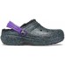 Черные утепленные сабо для девочек CROCS Classic Glitter Lined Clog K