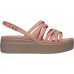 Женские  розовые босоножки CROCS Women's  Brooklyn Strappy Low Wedge