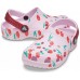 Бледно-розовые сабо для девочек CROCS Kids' Classic Food Print Clog