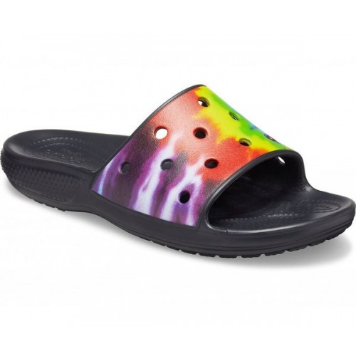 Женские  разноцветные шлепанцы CROCS Classic  Tie-Dye Graphic Slide