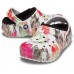 Детские  черные утепленные сабо CROCS Kids' Classic Lined Tie-Dye Graphic Clog