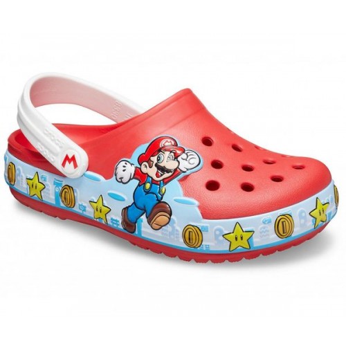 Детские  красные сабо CROCS Kids'  Fun Lab Super Mario™ Lights Clog