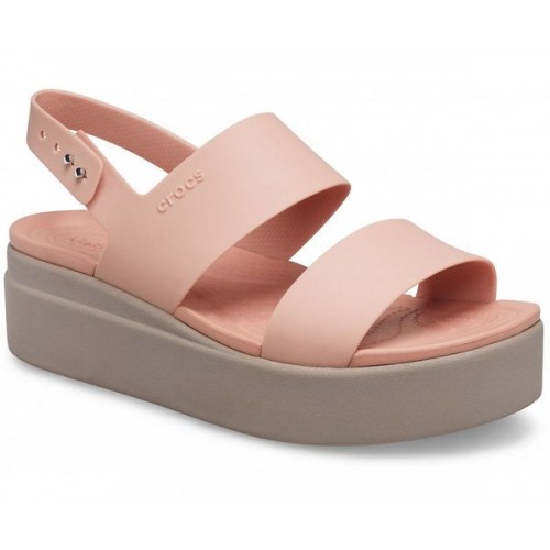 Женские  розовые босоножки CROCS Women’s  Brooklyn Low Wedge