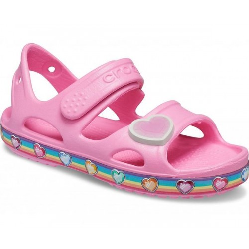 Розовые сандалии для девочек CROCS Kids'  Fun Lab Rainbow Sandal