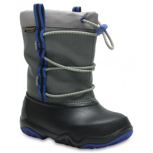 Детские  черные зимние сапоги CROCS Kids' Swiftwater Waterproof Boot