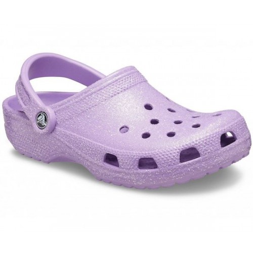 Женские  сиреневые сабо CROCS Classic Glitter Clog