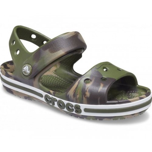 Сандалии цвета хаки  для мальчиков CROCS Kids' Bayaband Marbled Sandal