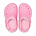 Детские  розовые утепленные сабо CROCS Kids’ Classic Lined Clog