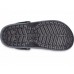 Женские  черные утепленные сабо CROCS Classic Glitter Lined Clog