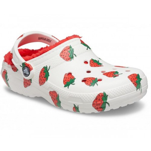 Женские  белые утепленные сабо CROCS Classic Lined Vacay Vibes Clog