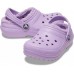 Детские  сиреневые утепленные сабо CROCS Kids’ Classic Lined Clog