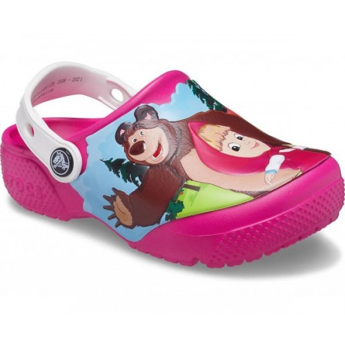 Розовые сабо для девочек CROCS Kids'  Fun Lab Masha and the Bear Patch Clog