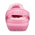 Детские  розовые утепленные сабо CROCS Kids’ Classic Lined Clog