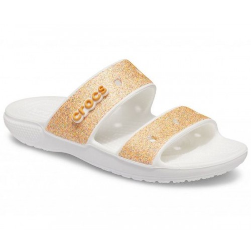 Женские  оранжевые сандалии CROCS Classic  Glitter Sandal