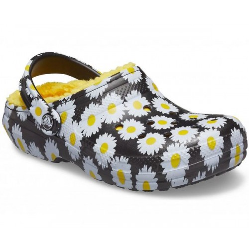 Женские  черные утепленные сабо CROCS Classic Lined Vacay Vibes Clog