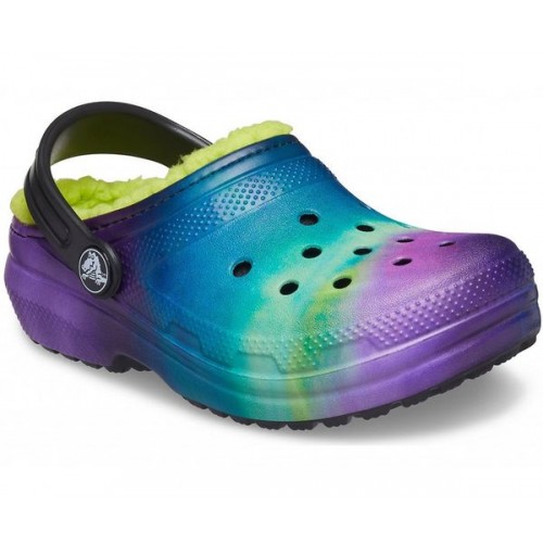 Детские  черные утепленные сабо CROCS Kids' Classic Lined Out of This World Clog