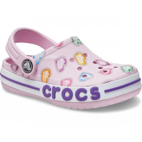 Детские  бледно-розовые сабо CROCS Kids' Bayaband™ Graphic Clog