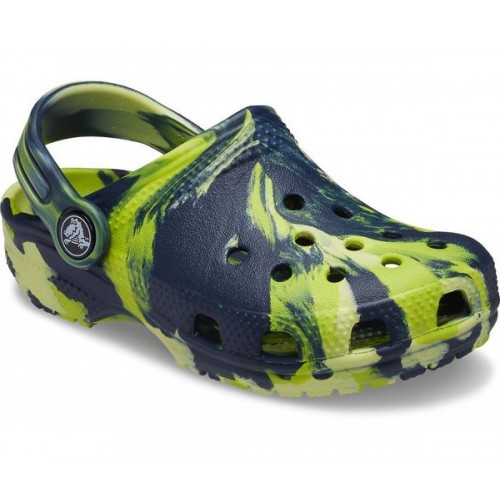 Детские  темно-синие сабо CROCS Kids' Classic Marbled Clog