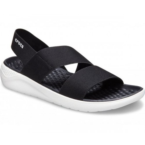 Женские  черные сандалии CROCS Women's LiteRide™ Stretch Sandal