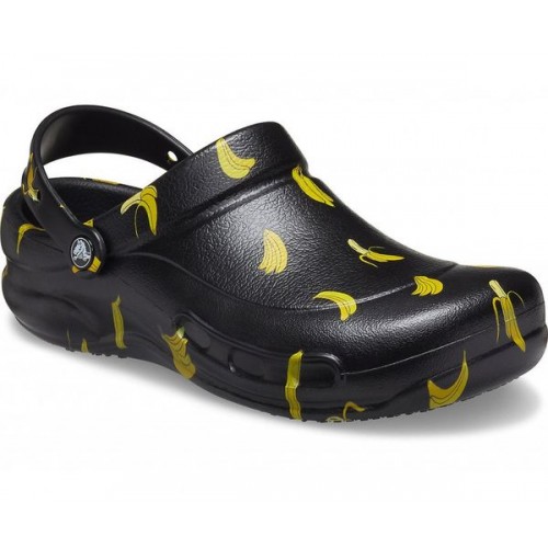 Черные сабо для поваров CROCS Bistro Graphic Clogs