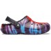 Черные утепленные сабо CROCS Classic Lined Tie Dye Clog