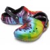 Черные утепленные сабо CROCS Classic Lined Tie Dye Clog