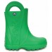 Детские  зеленые «резиновые» сапоги CROCS Kids’ Handle It Rain Boot