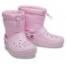 Бледно-розовые сапоги CROCS Classic Lined Neo Puff Boot