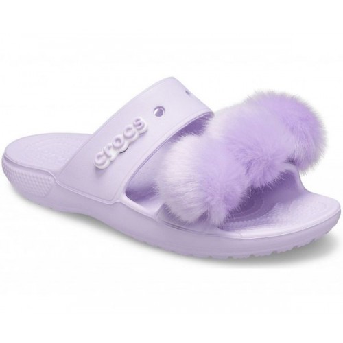 Женские  лавандовые сандалии CROCS Classic  Fur Sure Sandal