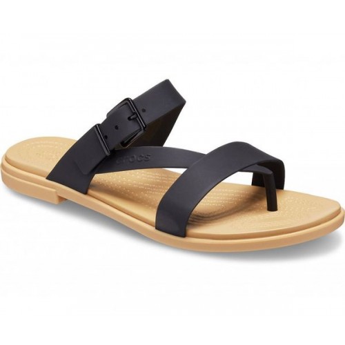 Женские  черные сандалии CROCS Women's  Tulum Toe Post Sandal